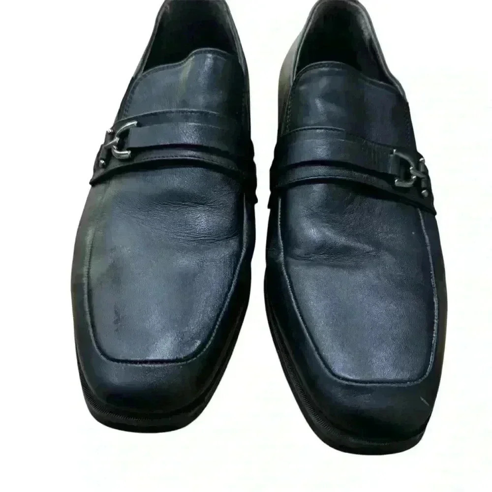 Bruno Magli Pitto Mens Black Leather Loafers & Slip Ons Casual Shoes 9.5 EUC - Picture 5 of 14